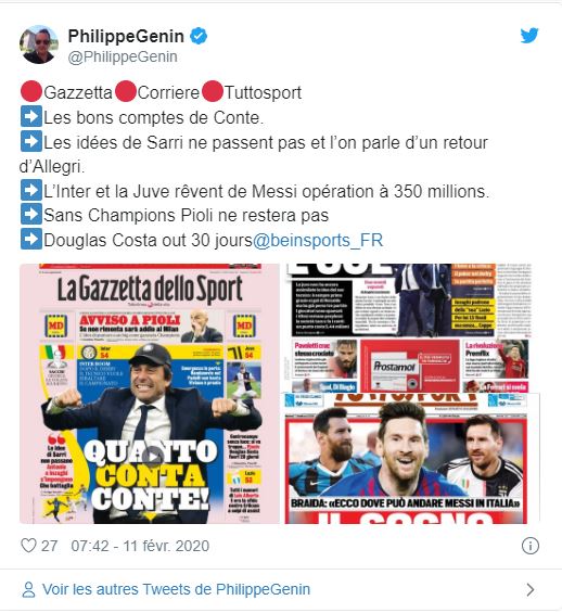 Maurizio Sarri réagit à la rumeur annonçant Lionel Messi à la Juventus