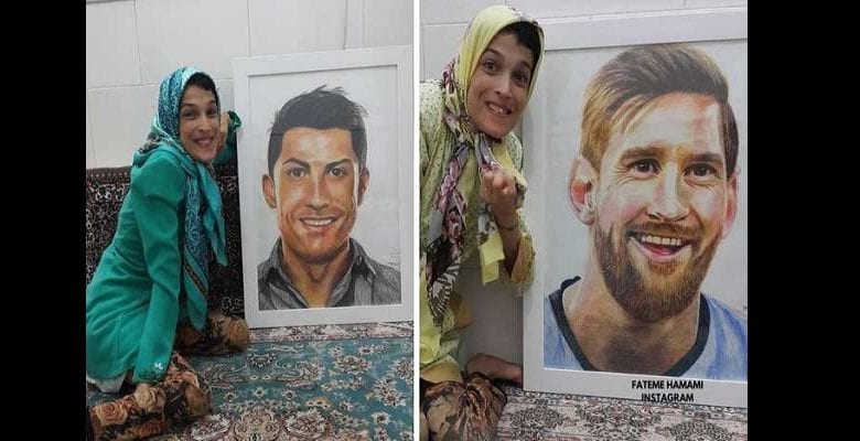 Fateme Hamami : découvrez l’artiste iranienne paralysée qui réalise le portrait des stars avec ses orteils (photos)
