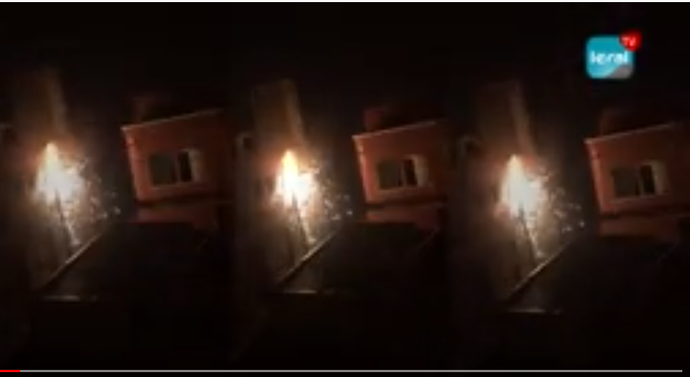 Yoff Mbenguene Un poteau électrique s’enflamme, les populations dans