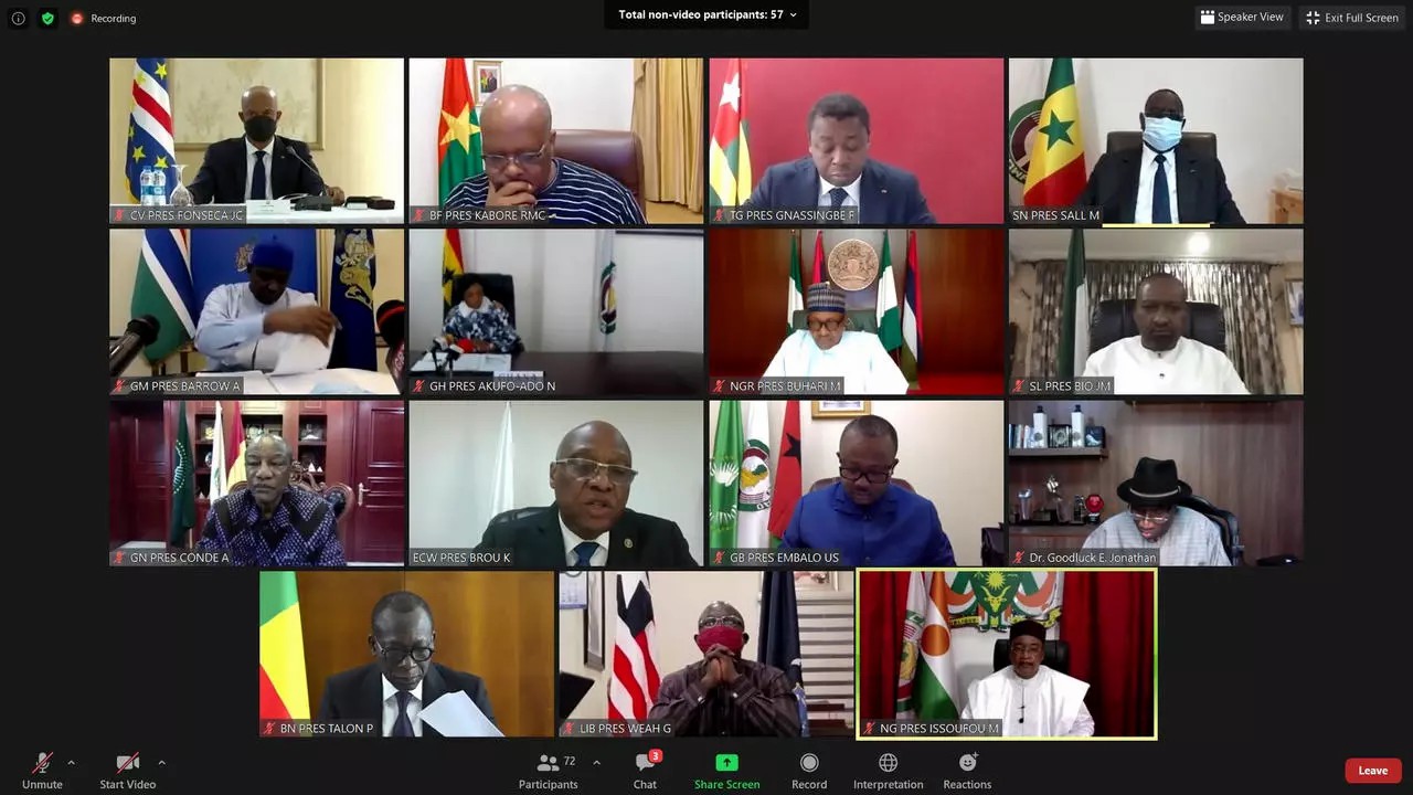 Coup d'État au Mali: quelques divergences à la Cédéao durant le sommet virtuel