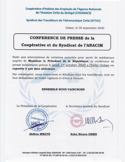 Foncier: Report de la conférence de presse sur le morcellement des terres de Lss suite aux interventions de certaines...