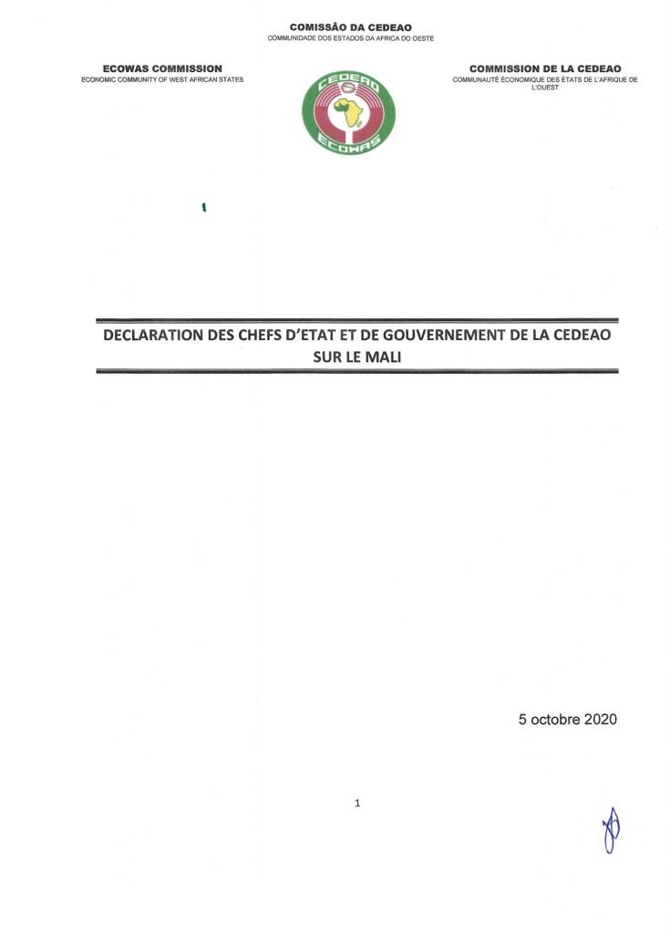 La CEDEAO lève les sanctions contre le Mali