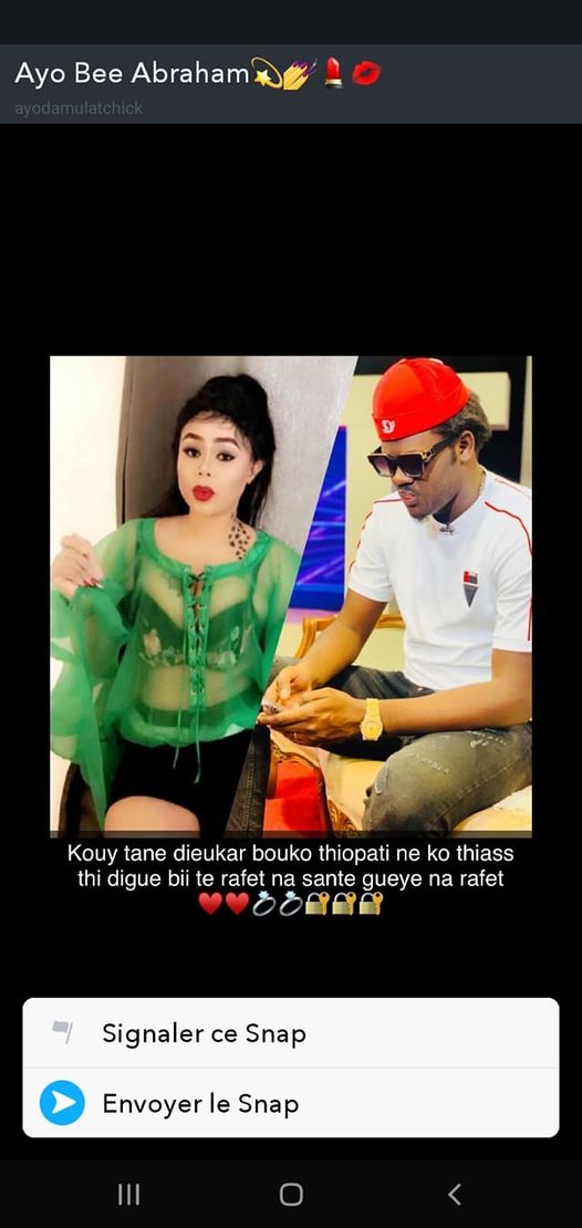 (Photos)-La nouvelle femme de Omaro se dévoile en mode jongué sur snap : " Kouy outeu Dieukeur na rafete té sante Gueye"