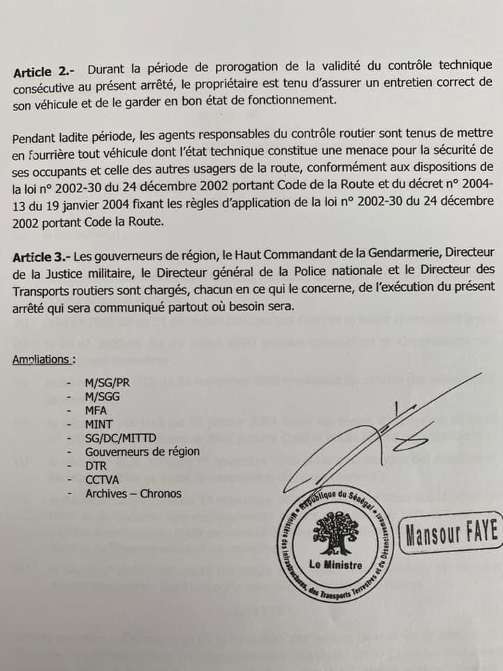 (Document) / Les durées de validité du contrôle technique des véhicules prorogées jusqu'au 31 décembre, mais...