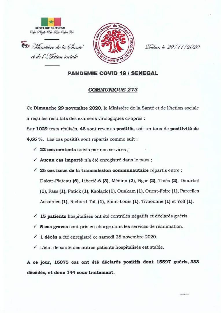 Covid-19: La hausse continue avec 48 nouveaux cas, dont 26 communautaires et 1 décès