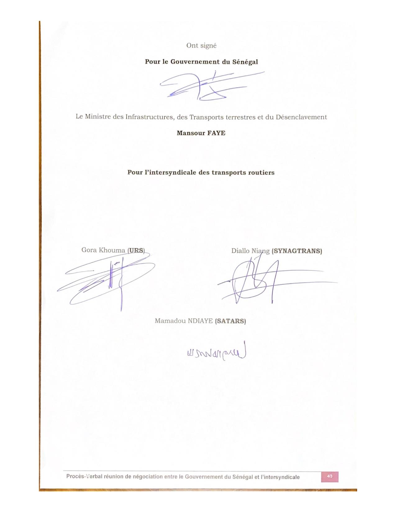 Fin de grève des camionneurs / Corruption, tracasseries (Document)