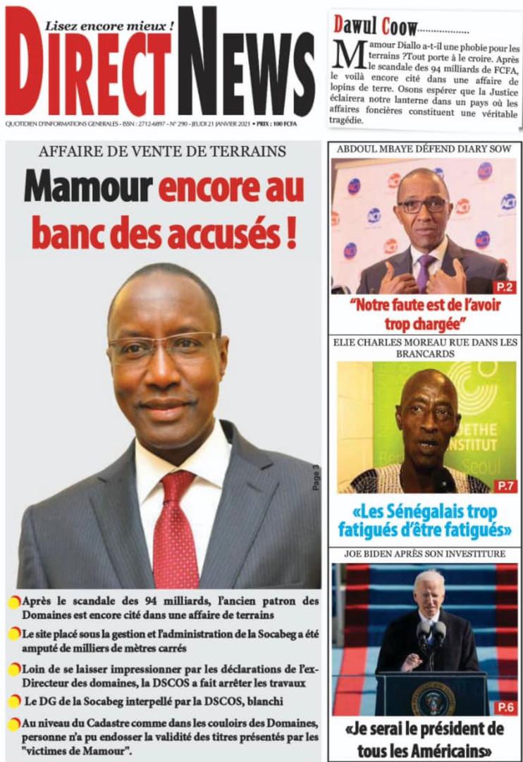 Blanchi de l’affaire des 94 milliards FCfa: Mamour Diallo, ex-DG des Domaines, cible de ses adversaires politiques