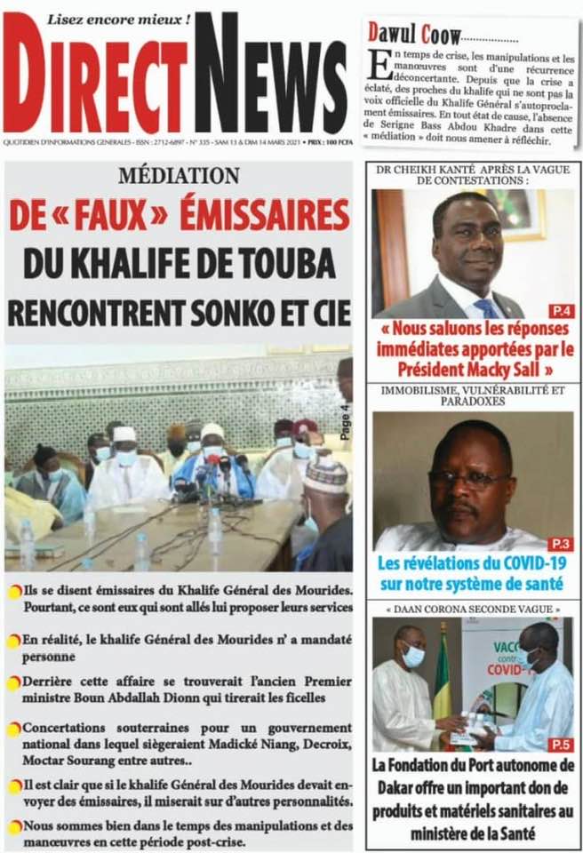 Faux émissaires du Khalife de Touba : Ch. Ab. A. Mbacké Gaïndé Fatma dément Diogaye de  DirectNews