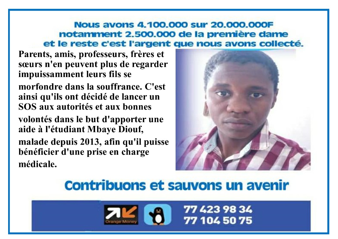 Atteint de surdité bilatérale / Pour son opération: Mbaye Diouf attend toujours de l’aide