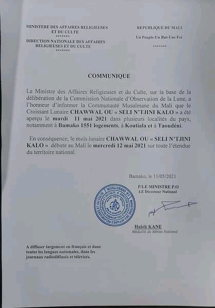 Korité 2021: La Côte d'Ivoire et le Mali célèbrent l'Eid El Fitr demain mercredi