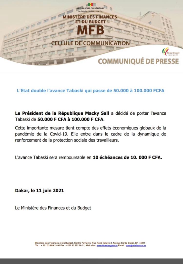 Solidarité étatique: Le Président Macky Sall double l’avance Tabaski
