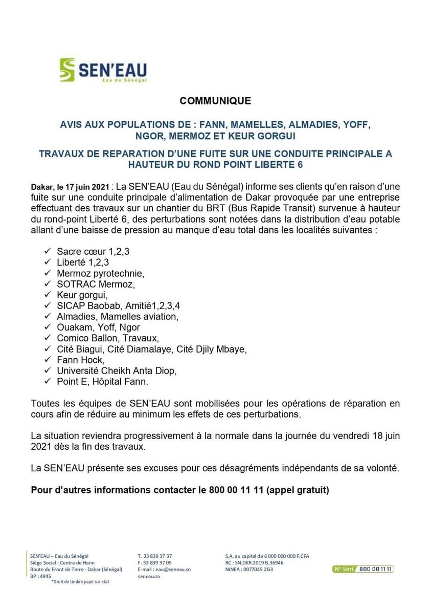 Sen'Eau: Encore des perturbations !