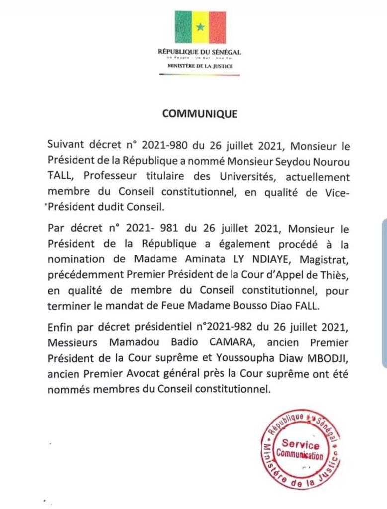 Le Conseil constitutionnel est désormais au complet: Macky Sall a nommé les 3 sages