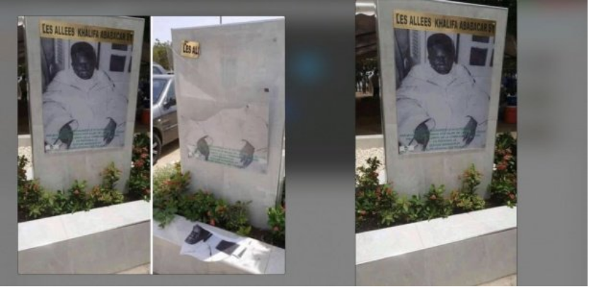 Photos / Allées Serigne Babacar Sy: La stèle portant son effigie, profanée