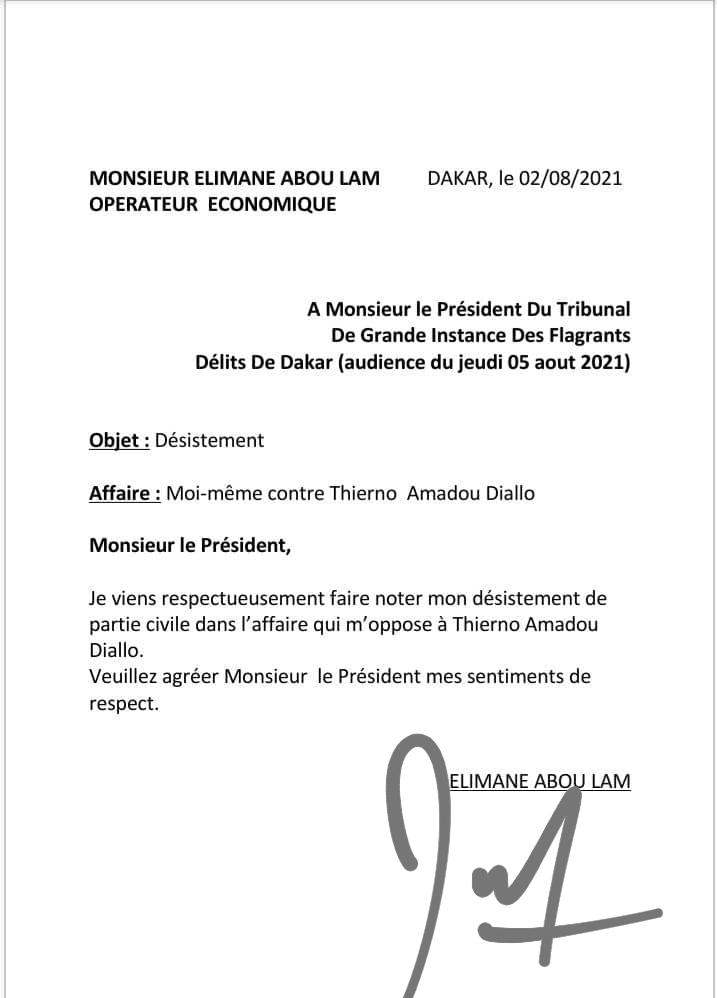 Vol en réunion: Elimane Abou Lam se désiste de l'affaire qui l'oppose à Thierno A.Diallo