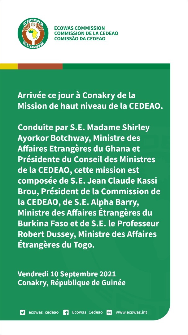 En images: La mission de haut niveau de la CEDEAO à Conakry