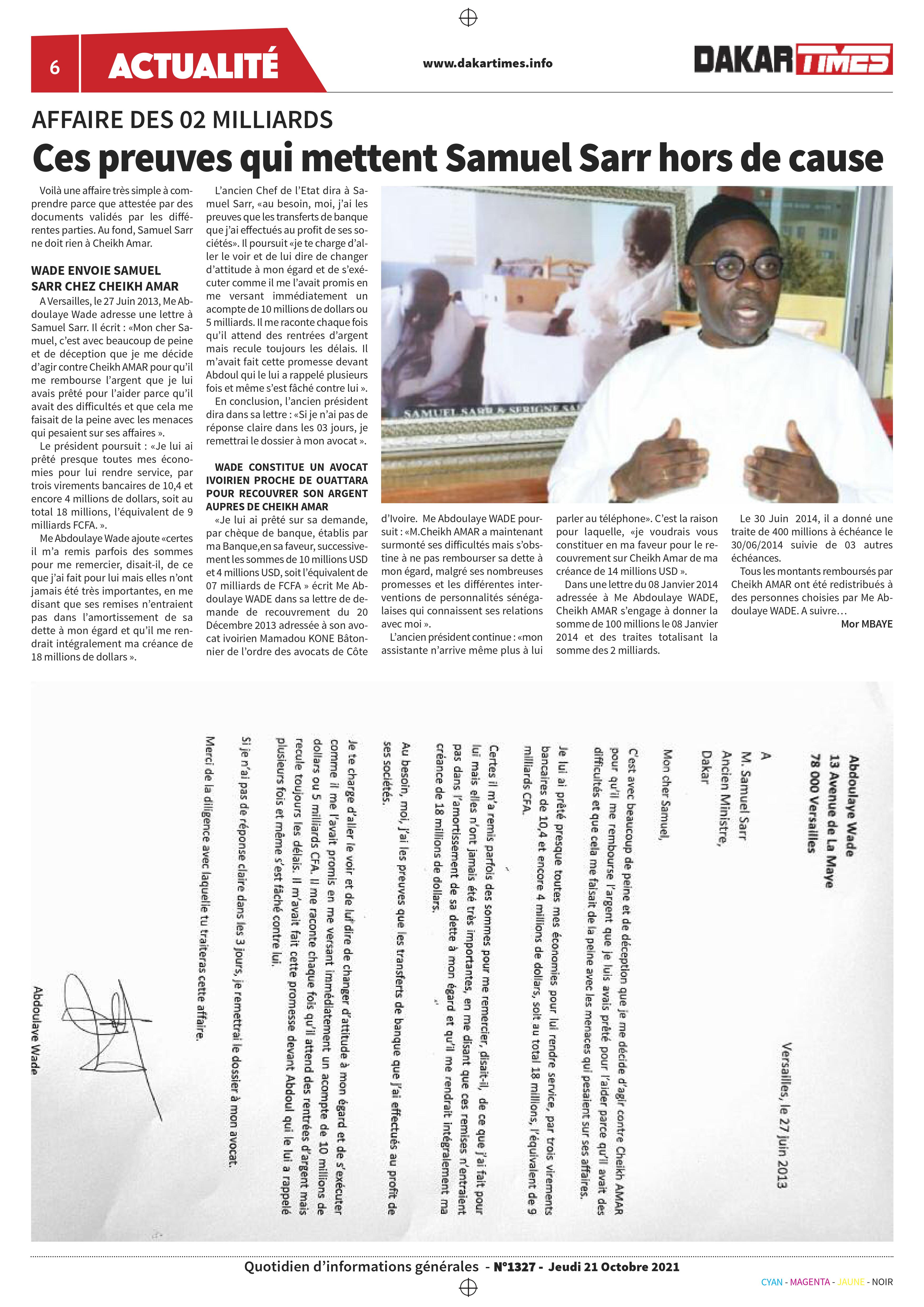 Affaire des 2 milliards FCfa: Ces preuves qui mettent Samuel Sarr hors de cause Affaire des 2 milliards FCfa: Ces preuves qui mettent Samuel Sarr hors de cause