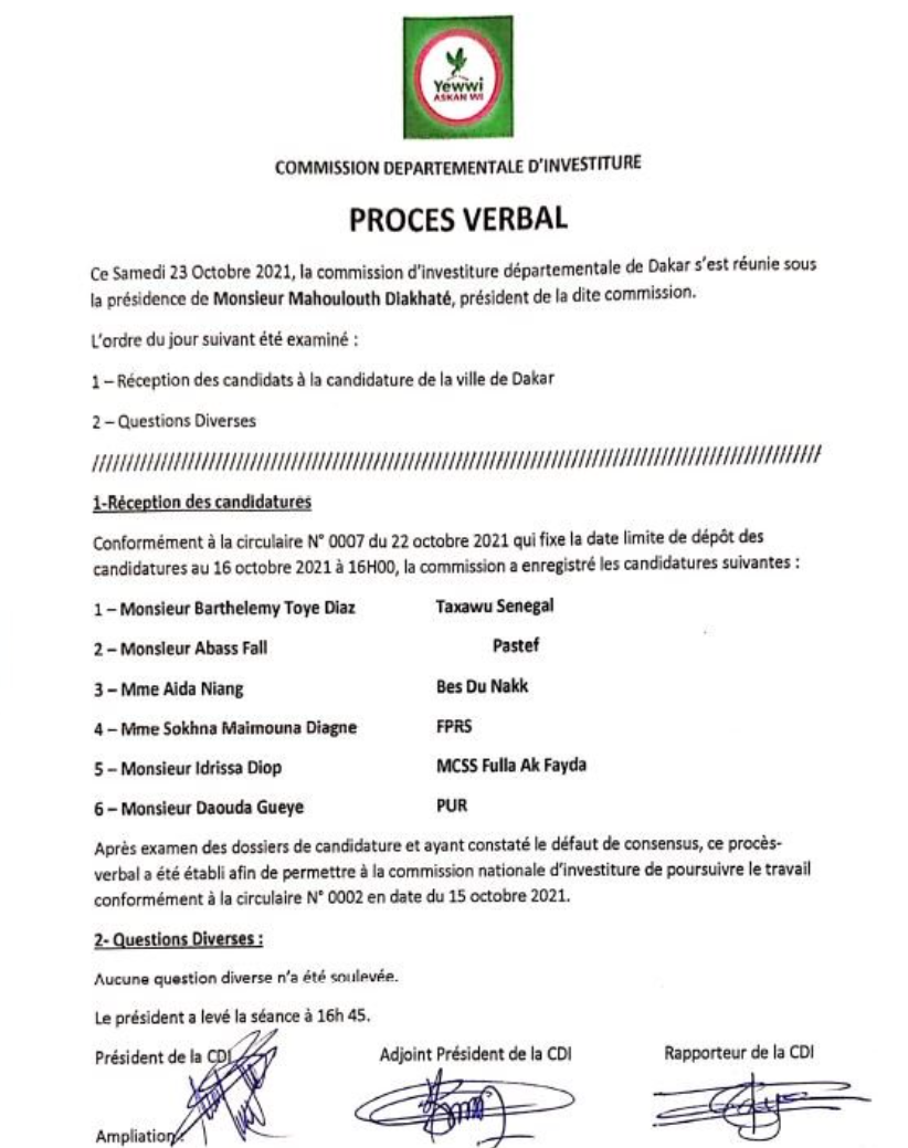 YAW à Dakar: L'ombre de Sokham Wardini a plané, pas de consensus chez les candidats