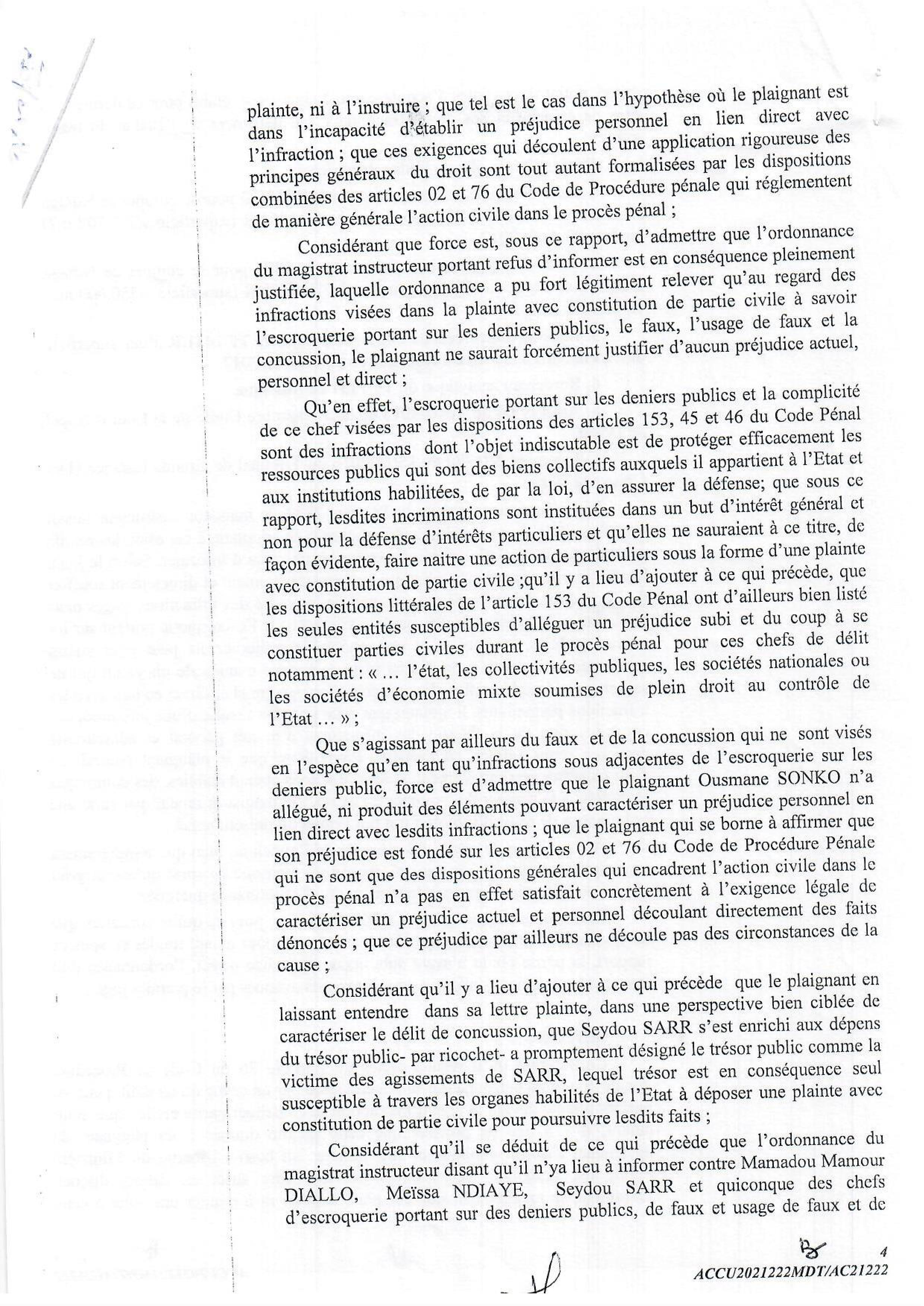 Ousmane Sonko perd la bataille des 94 milliards FCfa (Documents) Ousmane Sonko perd la bataille des 94 milliards FCfa (Documents)