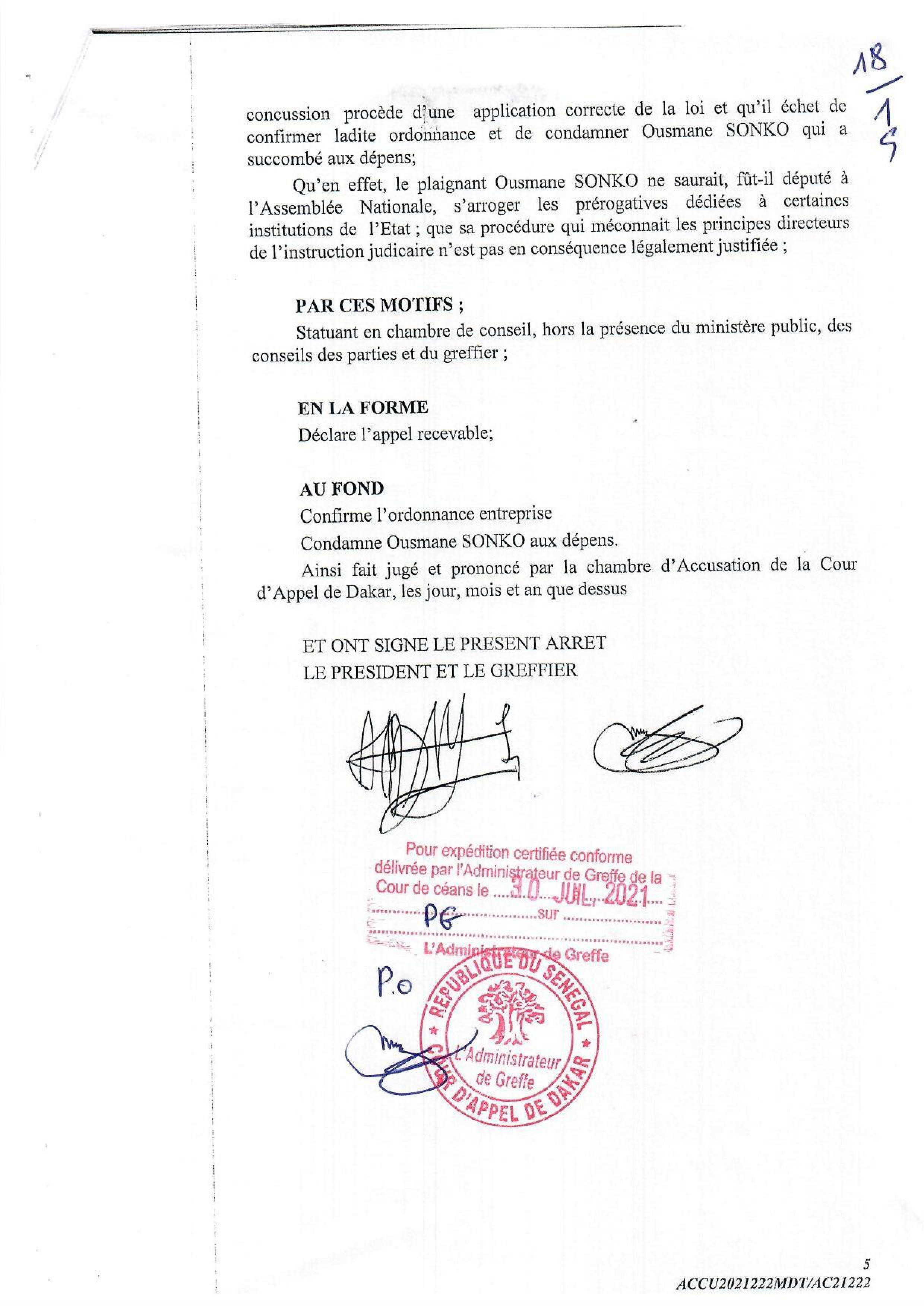 Ousmane Sonko perd la bataille des 94 milliards FCfa (Documents) Ousmane Sonko perd la bataille des 94 milliards FCfa (Documents)