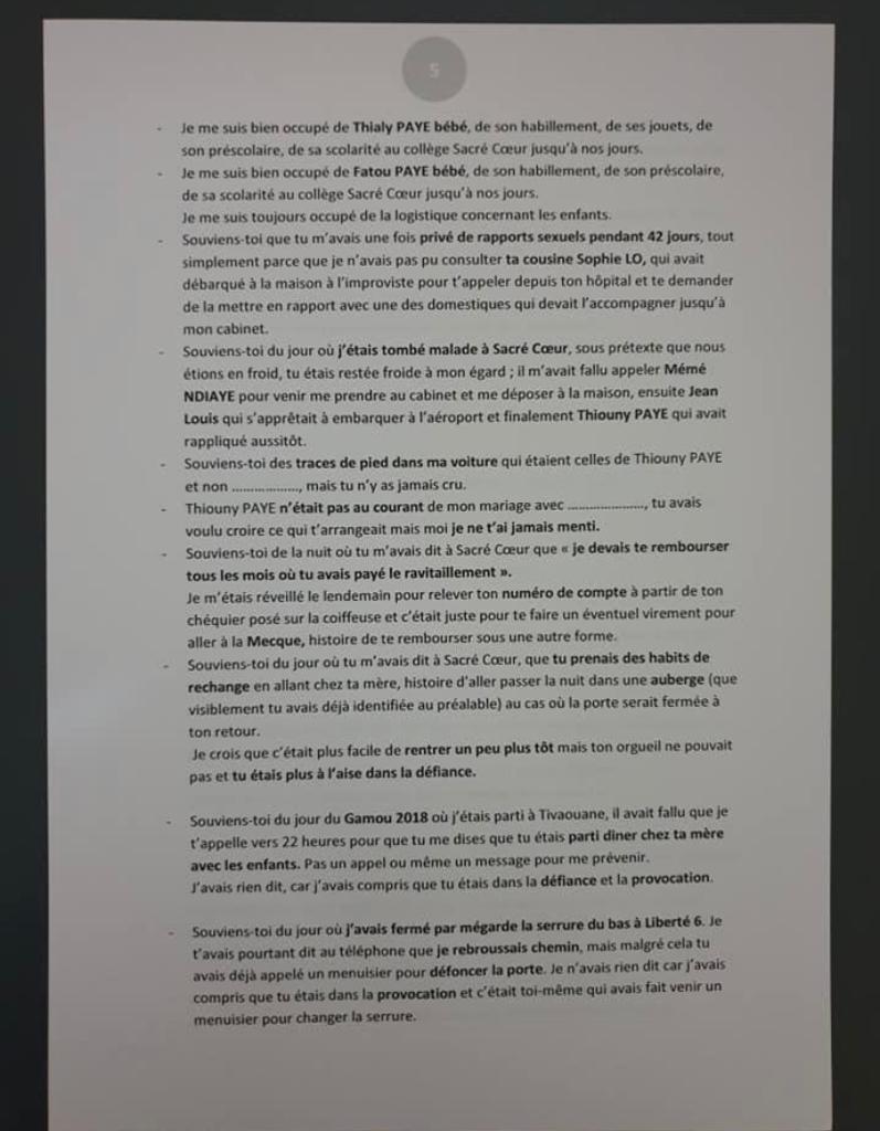 Une si longue lettre de Dr. Paye: Pour expliquer les raisons de son acte désespéré 