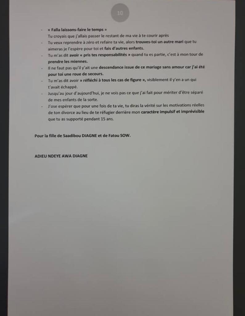 Une si longue lettre de Dr. Paye: Pour expliquer les raisons de son acte désespéré 