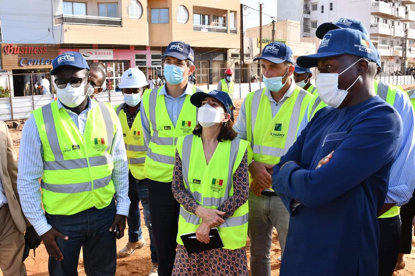 Visite de chantier du BRT: Elisabeth Huybens constate l'état d'avancement des travaux