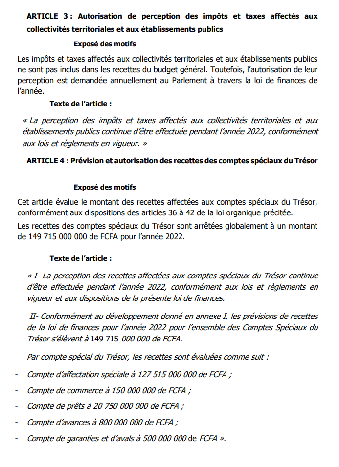 Projet de loi Finances 2022: Ce qu'il faut savoir sur les Données générales du Budget de l'Etat (Document)