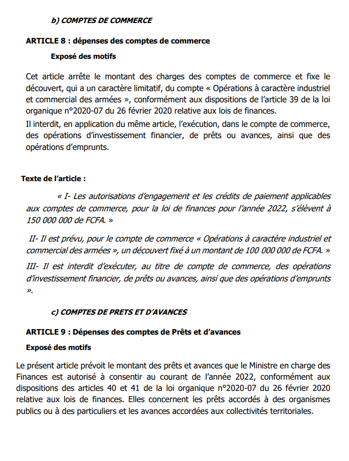 Projet de loi Finances 2022: Ce qu'il faut savoir sur les Données générales du Budget de l'Etat (Document)