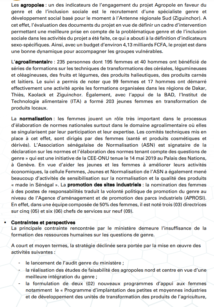 Budgétisation sensible au Genre: Comment l'intégration du Genre dans la planification opérationnelle des Ministères a été faite (Document, partie 2)