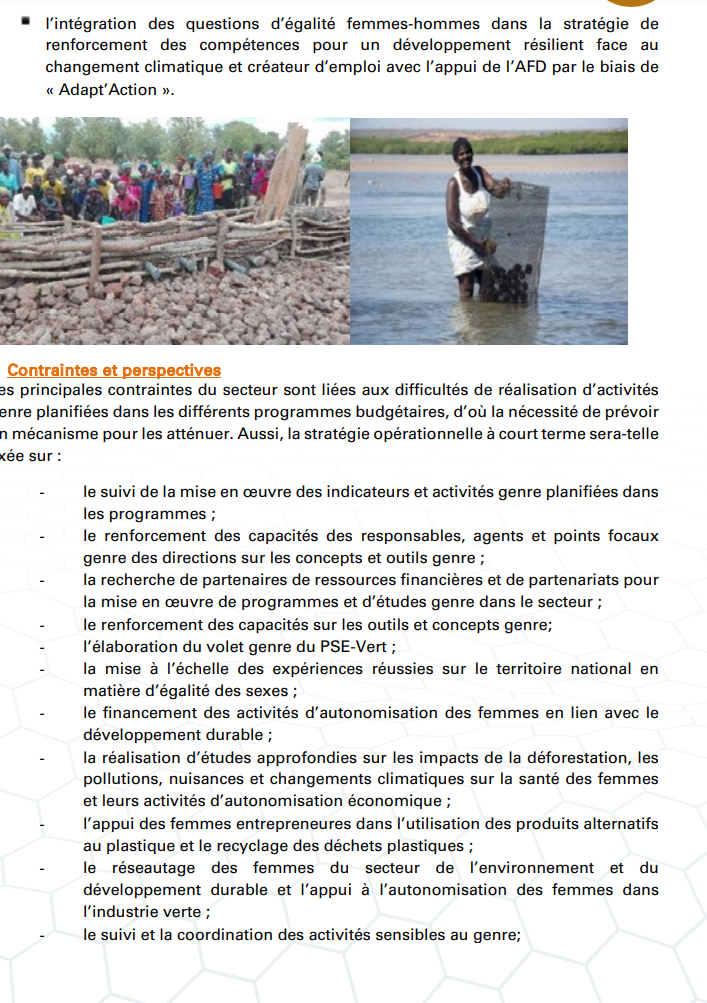 Budgétisation sensible au Genre: Comment l'intégration du Genre dans la planification opérationnelle des Ministères a été faite (Document, partie3)