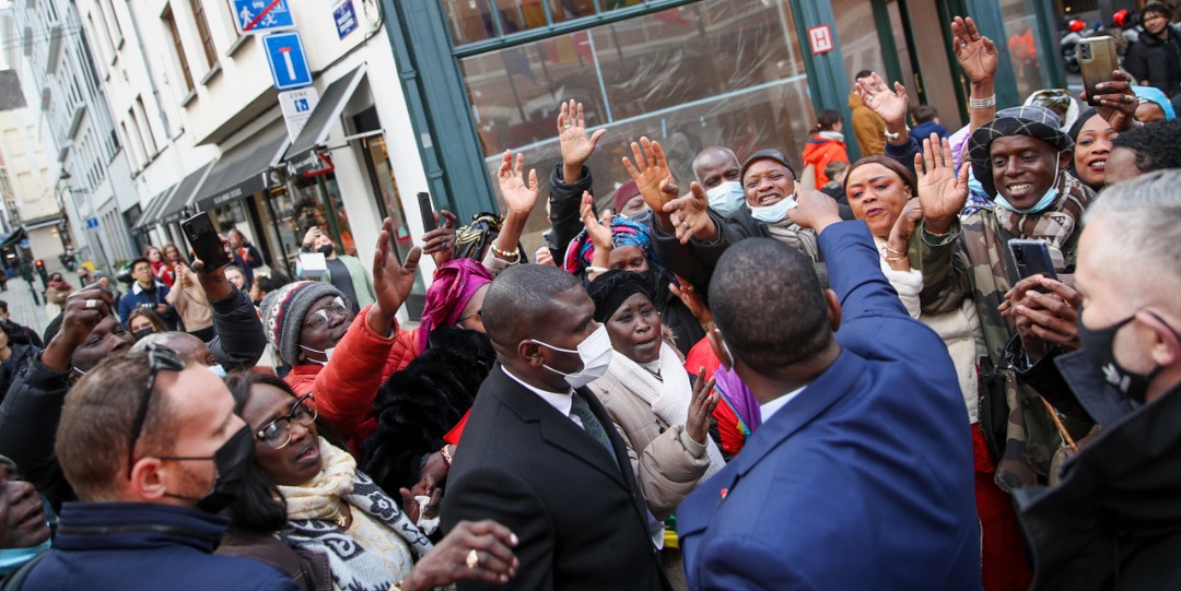 En images, l'arrivée de Macky Sall en Belgique (Bruxelles)