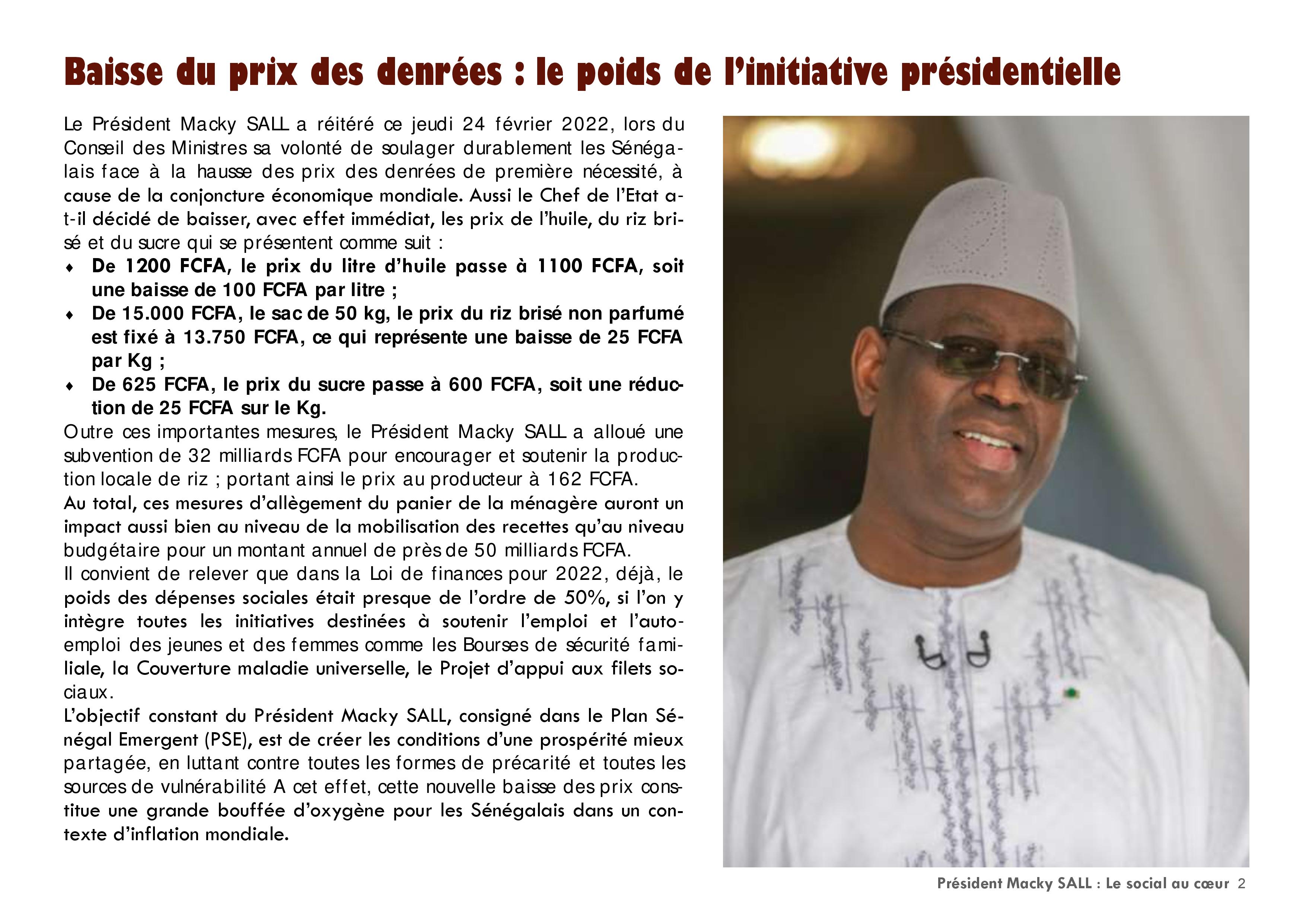 Le volet social ma priorité ( Contribution de Macky Sall )