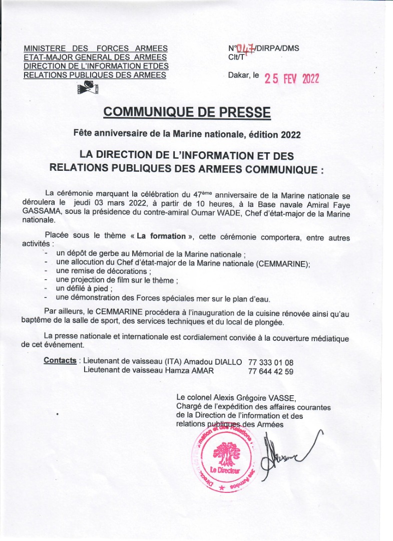 La Marine nationale fête ses 47 ans, ce jeudi 3 mars 2022