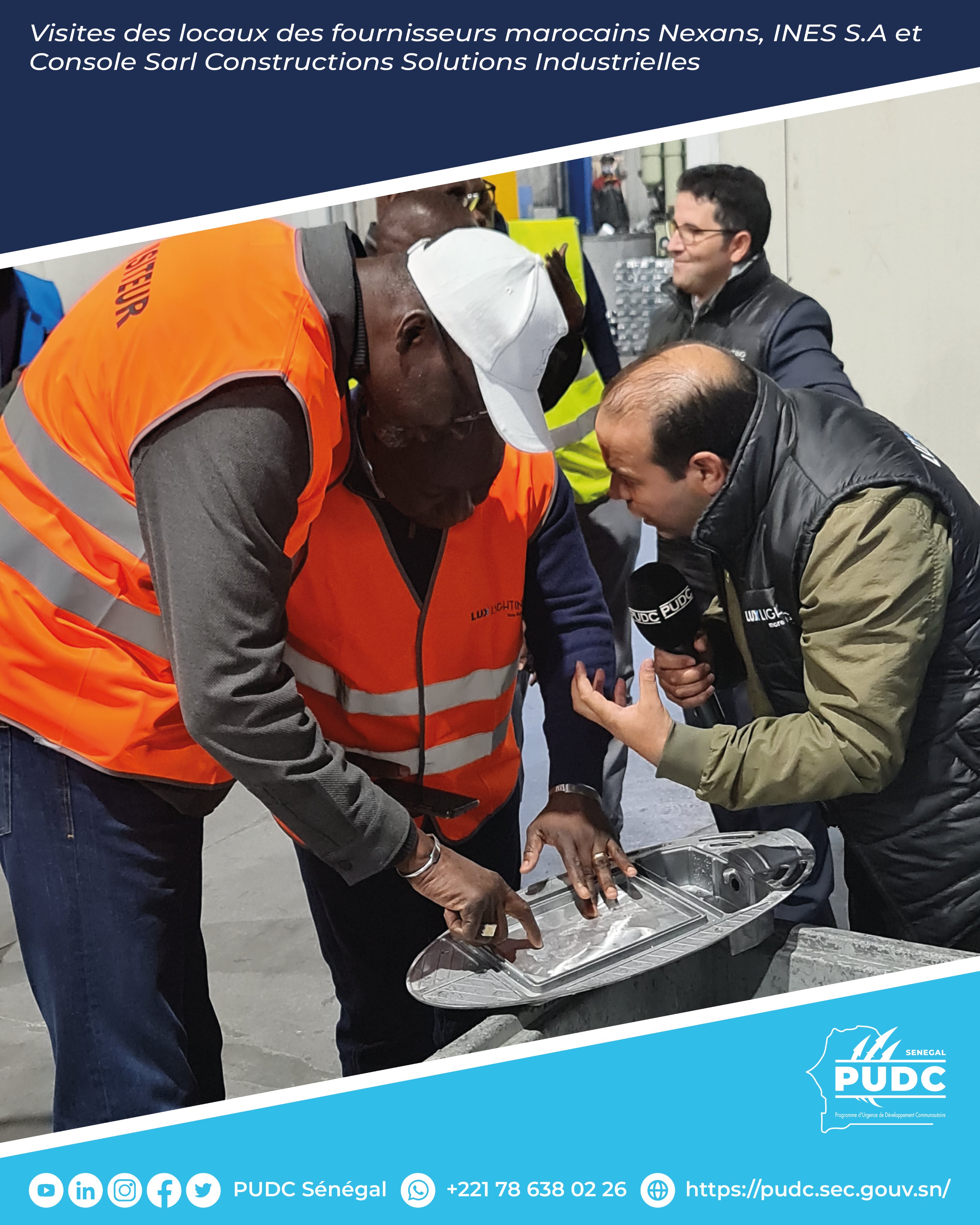 Projet 2000 villages électrifiés - Cheikh Diop a visité les locaux de ses fournisseurs marocains en matériaux électriques (PUDC) Projet 2000 villages électrifiés - Cheikh Diop a visité les locaux de ses fournisseurs marocains en matériaux électriques (PUDC)