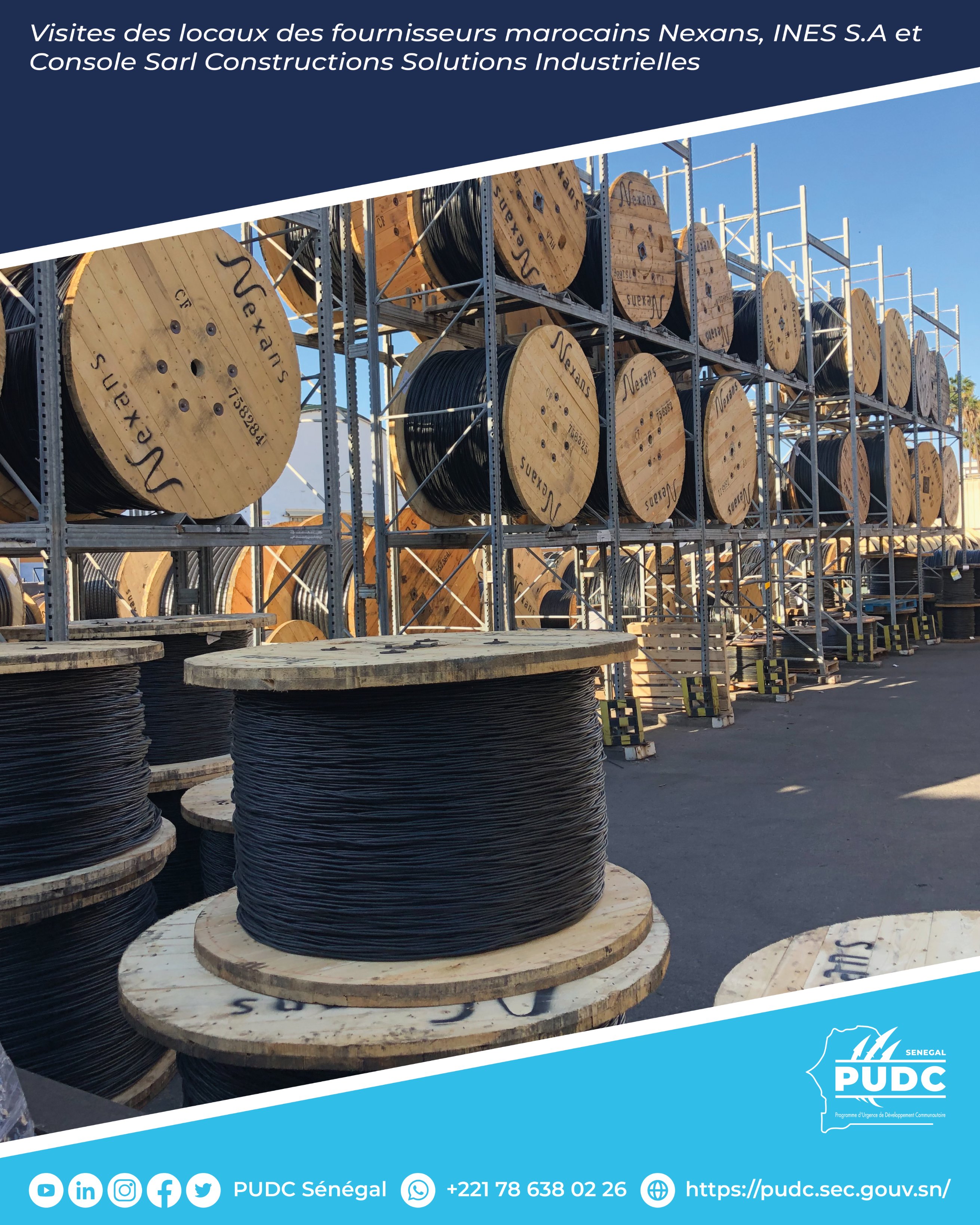 Projet 2000 villages électrifiés - Cheikh Diop a visité les locaux de ses fournisseurs marocains en matériaux électriques (PUDC) Projet 2000 villages électrifiés - Cheikh Diop a visité les locaux de ses fournisseurs marocains en matériaux électriques (PUDC)