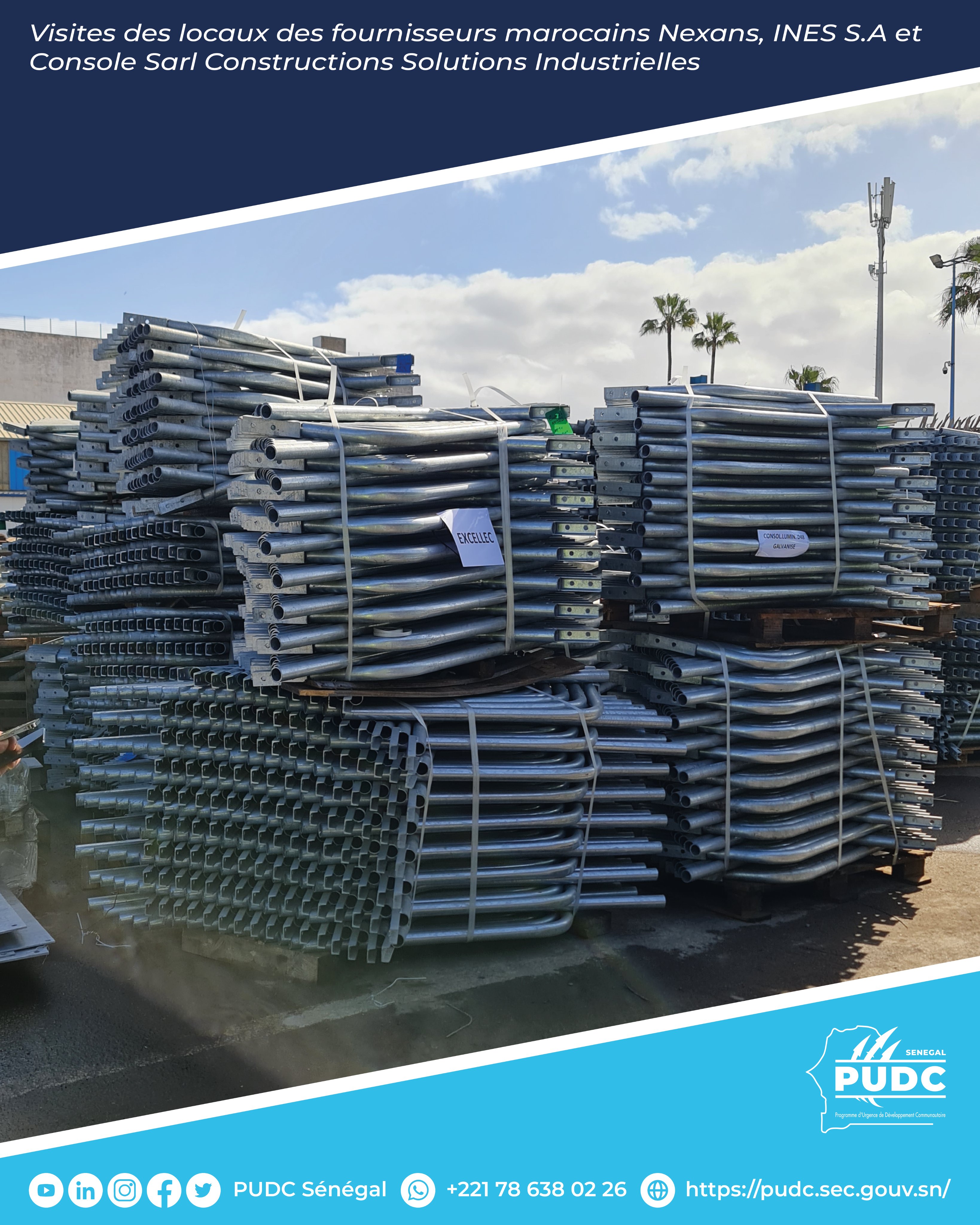 Projet 2000 villages électrifiés - Cheikh Diop a visité les locaux de ses fournisseurs marocains en matériaux électriques (PUDC) Projet 2000 villages électrifiés - Cheikh Diop a visité les locaux de ses fournisseurs marocains en matériaux électriques (PUDC)