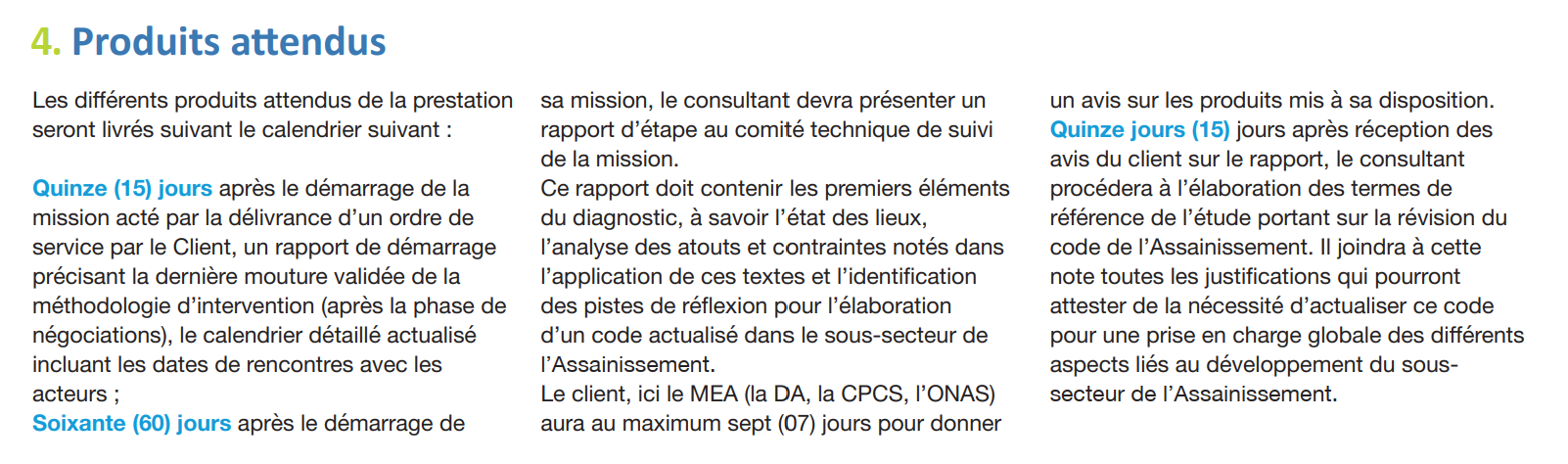 Diagnostic du cadre législatif et règlementaire dans le sous-secteur de l'assainissement : Termes de référence pour le recrutement d’un consultant