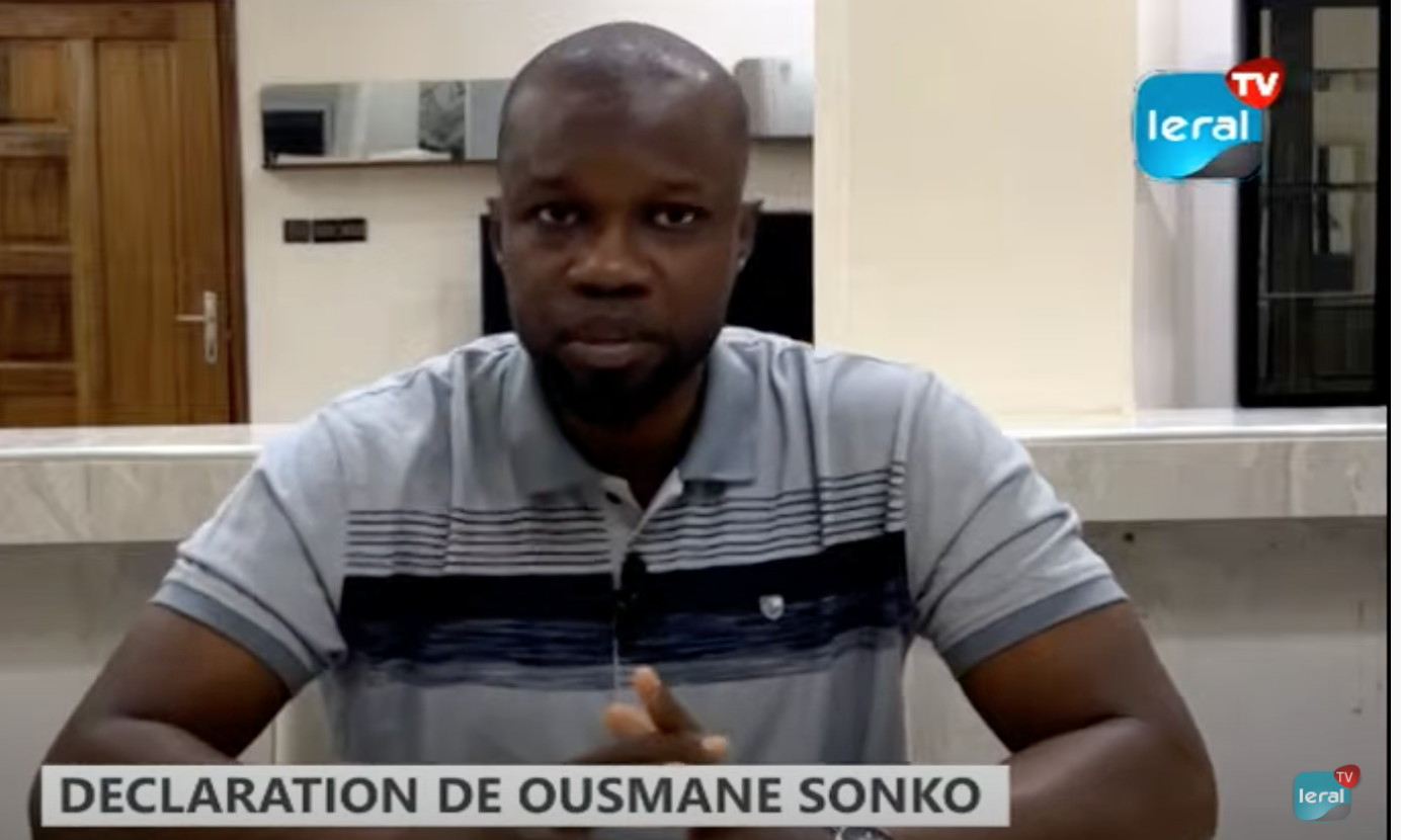 URGENT : DECLARATION D'OUSMANE SONKO