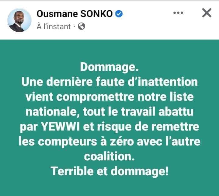 Le 8 juin 2022 marquera la fin du monstre Ousmane Sonko (Abdoulaye Mamadou Guissé)