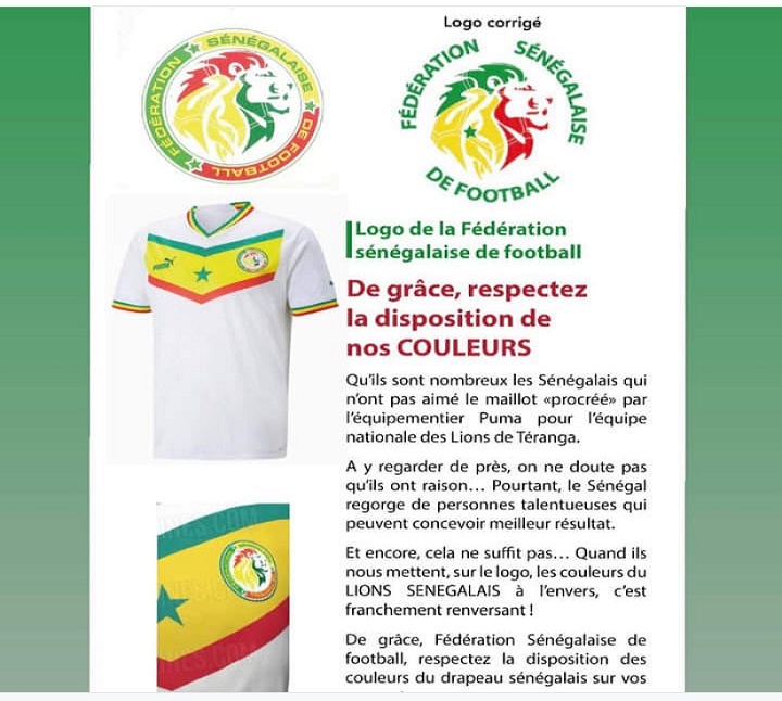 Logo de la Fédération sénégalaise de football : De grâce, respectez la disposition de nos couleurs (Ousmane Ndiaye Dago)