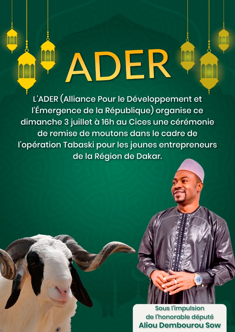 L'ADER, avec Aliou Dembourou Sow, va offrir des moutons de Tabaski aux jeunes entrepreneurs de Dakar