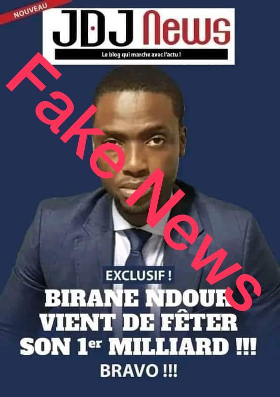 Démenti / Un journal de la place calomnie Birane Ndour : Comment un employé de GFM peut-il gagner un milliard de FCfa ?