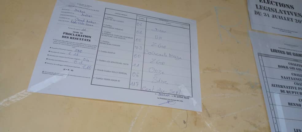 Législatives / Grand Dakar Issa Kane, B11: YAW sur sa lancée avec 117 voix contre 73 pour BBY