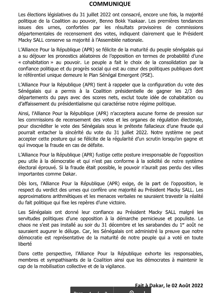 Seydou Guèye, BBY : "Si la fraude était possible, le pouvoir n’aurait pas perdu des villes importantes comme Dakar