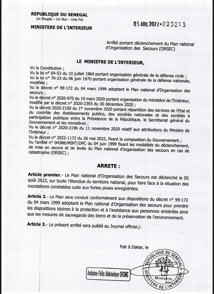 Pluies diluviennes à Dakar : Macky Sall déclenche le Plan ORSEC