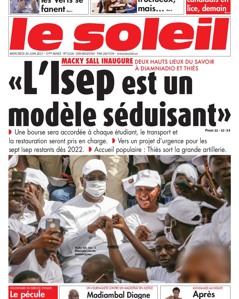 Reprise de la parution du journal «Le Soleil» mercredi