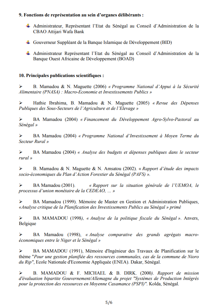 Remaniement: Mamadou Moustapha Bâ, nouveau Ministre des Finances, un surdoué au service de l'économie