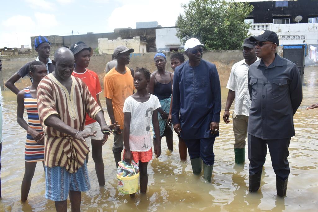 Intensification du pompage à Fatick: Le Ministre Serigne Mbaye Thiam au chevet des sinistrés