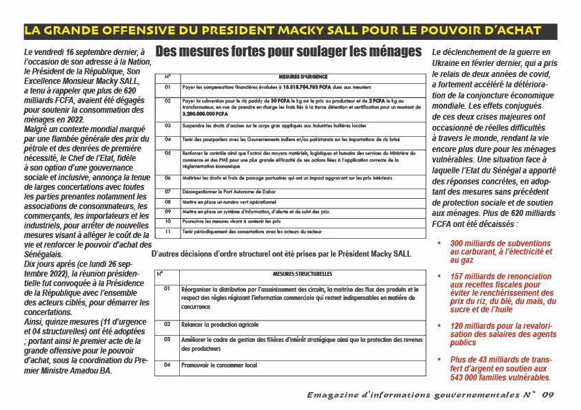 Cherté de la vie: Les solutions de l'allègement par Macky Sall en chiffres...
